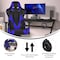 Flash Furniture Blue LeatherSoft Gaming Chair with Roller Wheels CH-187230-1-BL-RLB-GG - alternate 3
